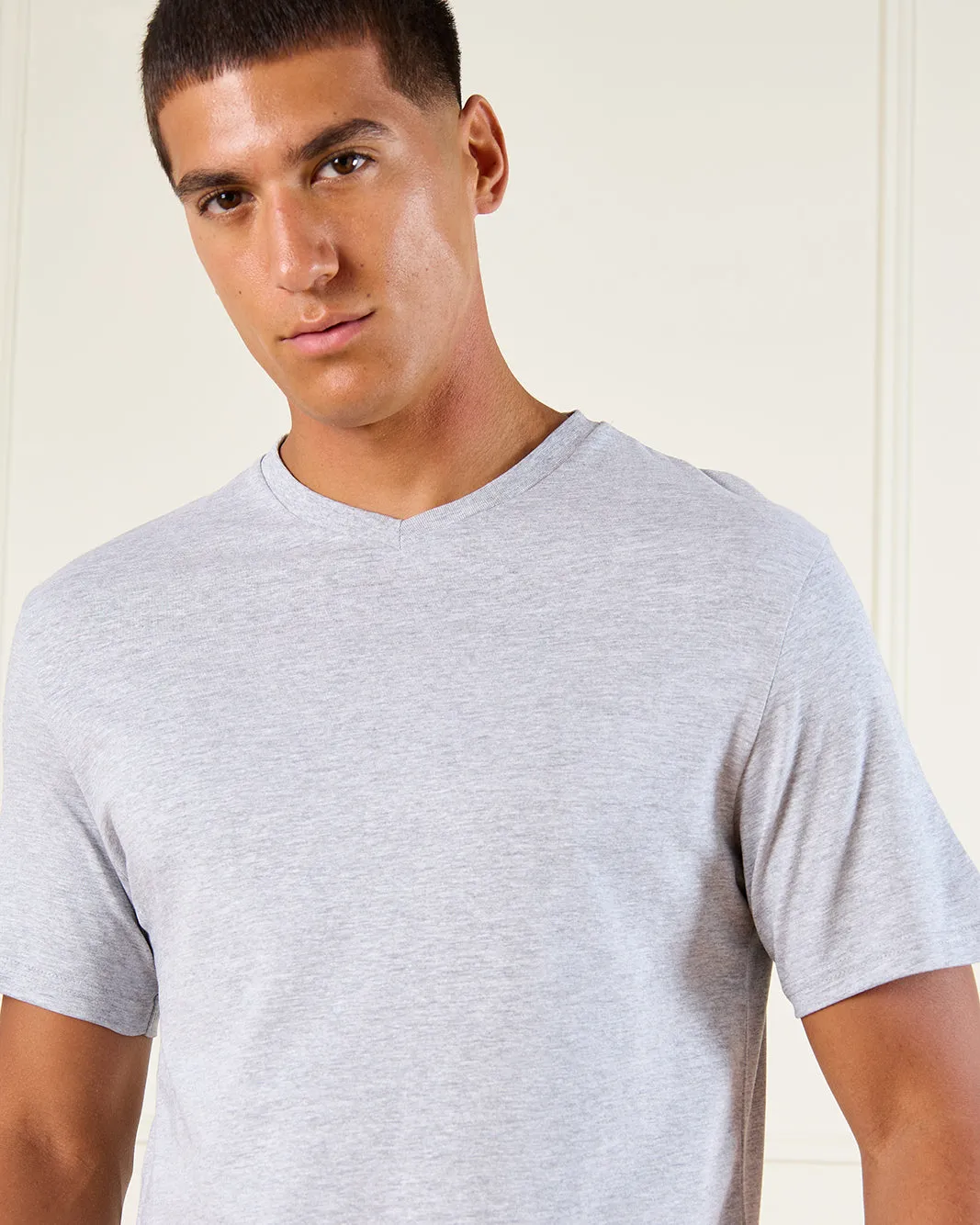 Men Grey Basic Solid T-Shirt sold by Redtag product image thumbnail 4