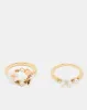 Women Gold Ring Set (2 Piece) sold by Redtag