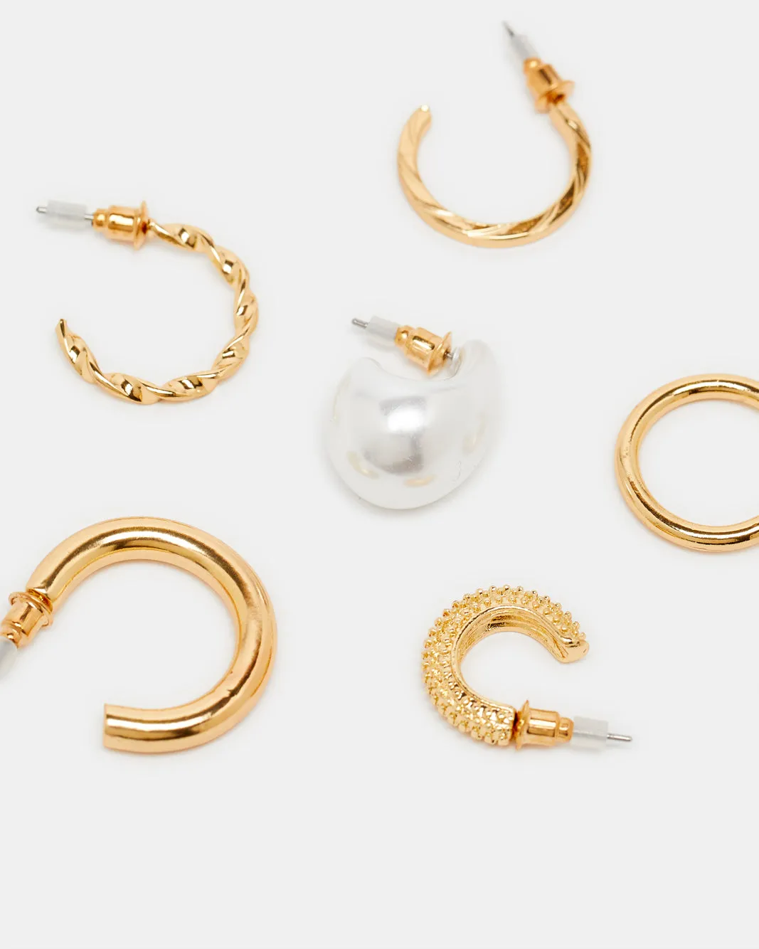 Women Gold Embellished Studs (Pack of 6) sold by Redtag product image thumbnail 3