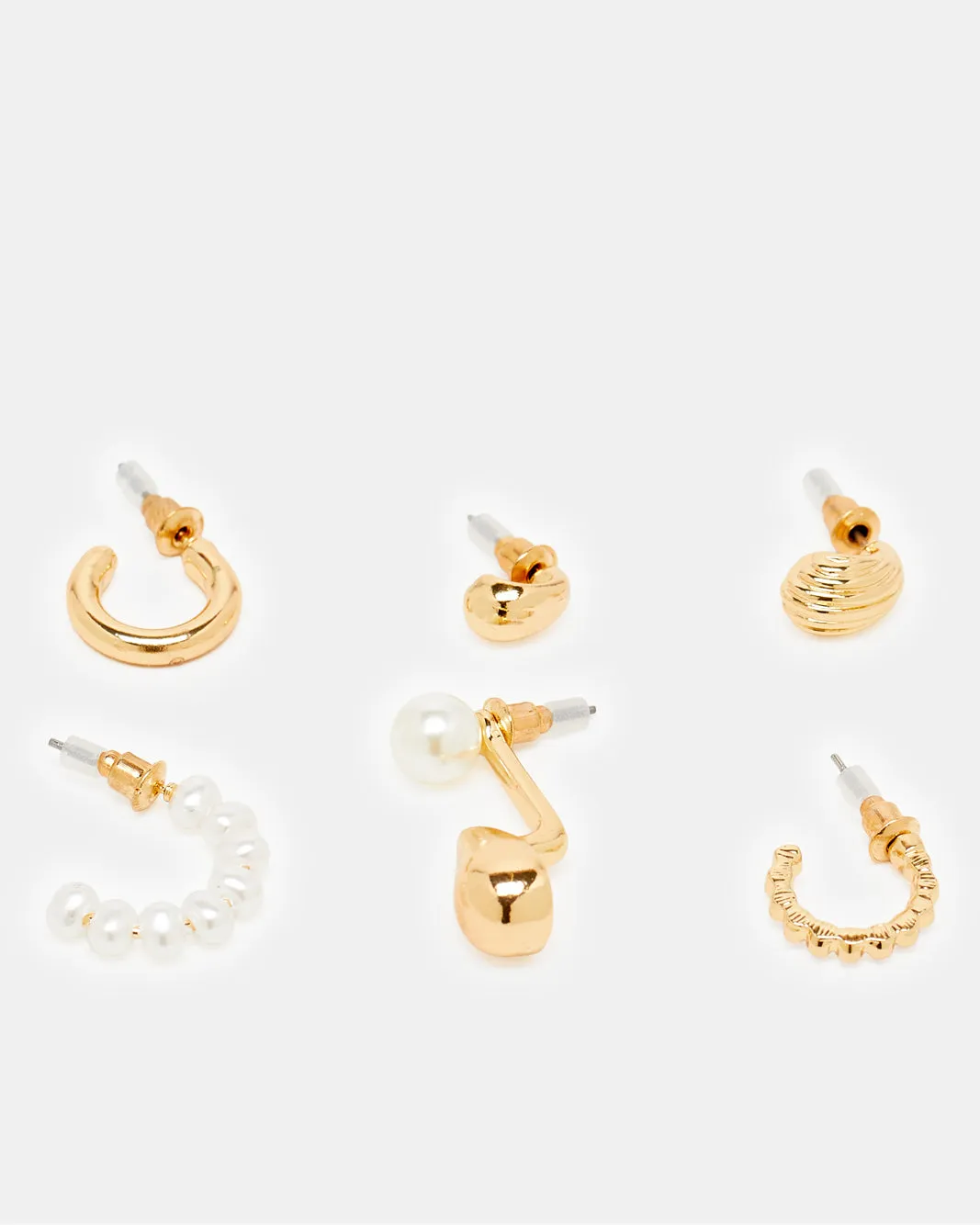 Women Gold Embellished Studs (Pack of 4) sold by Redtag product image thumbnail 2