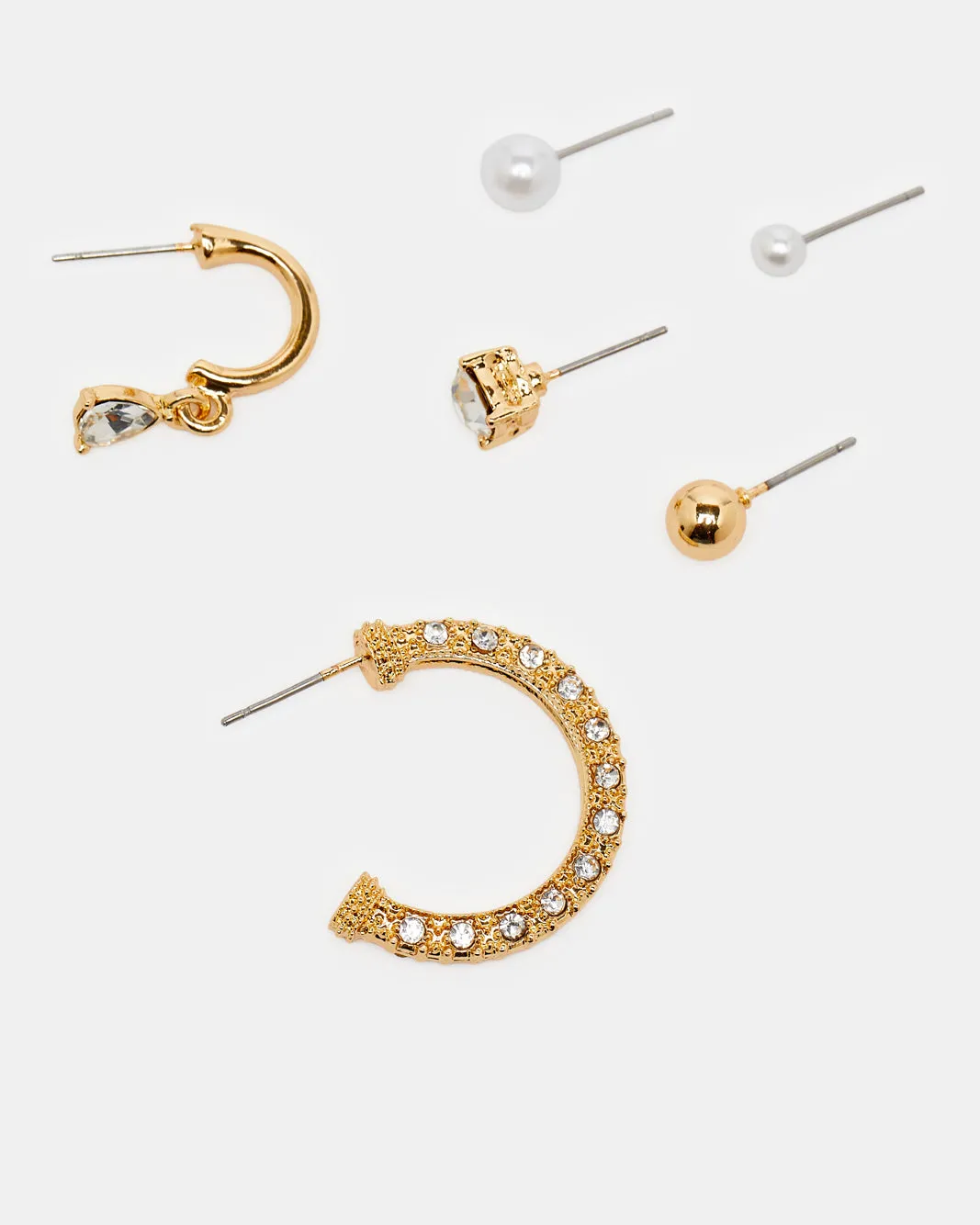 Women Gold Embellished Studs (Pack of 6) sold by Redtag product image thumbnail 2