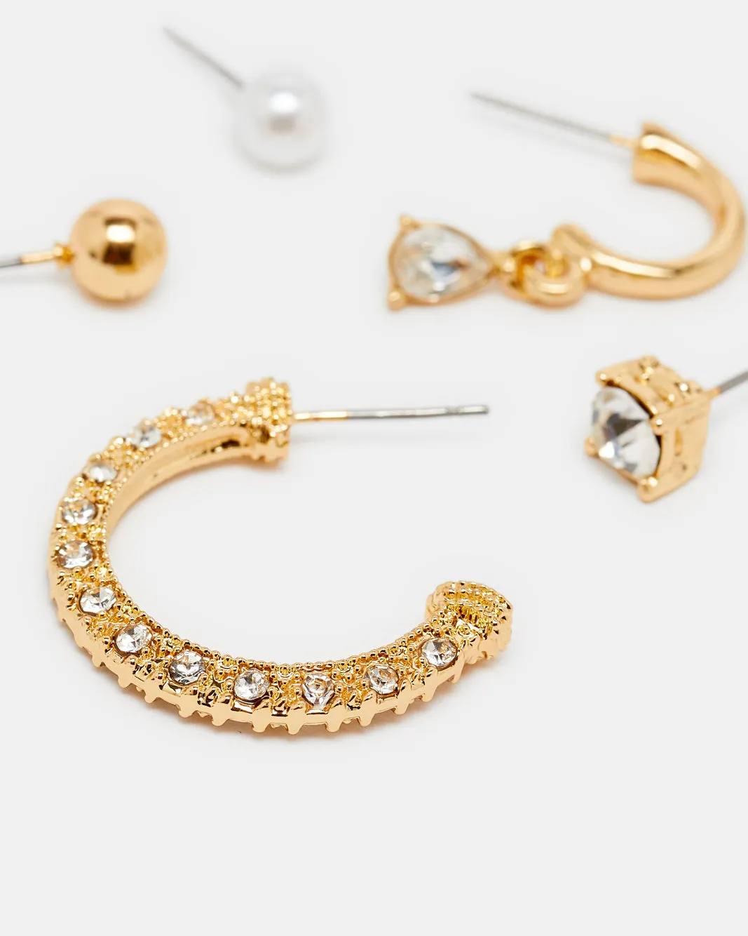 Women Gold Embellished Studs (Pack of 6) sold by Redtag product image thumbnail 3