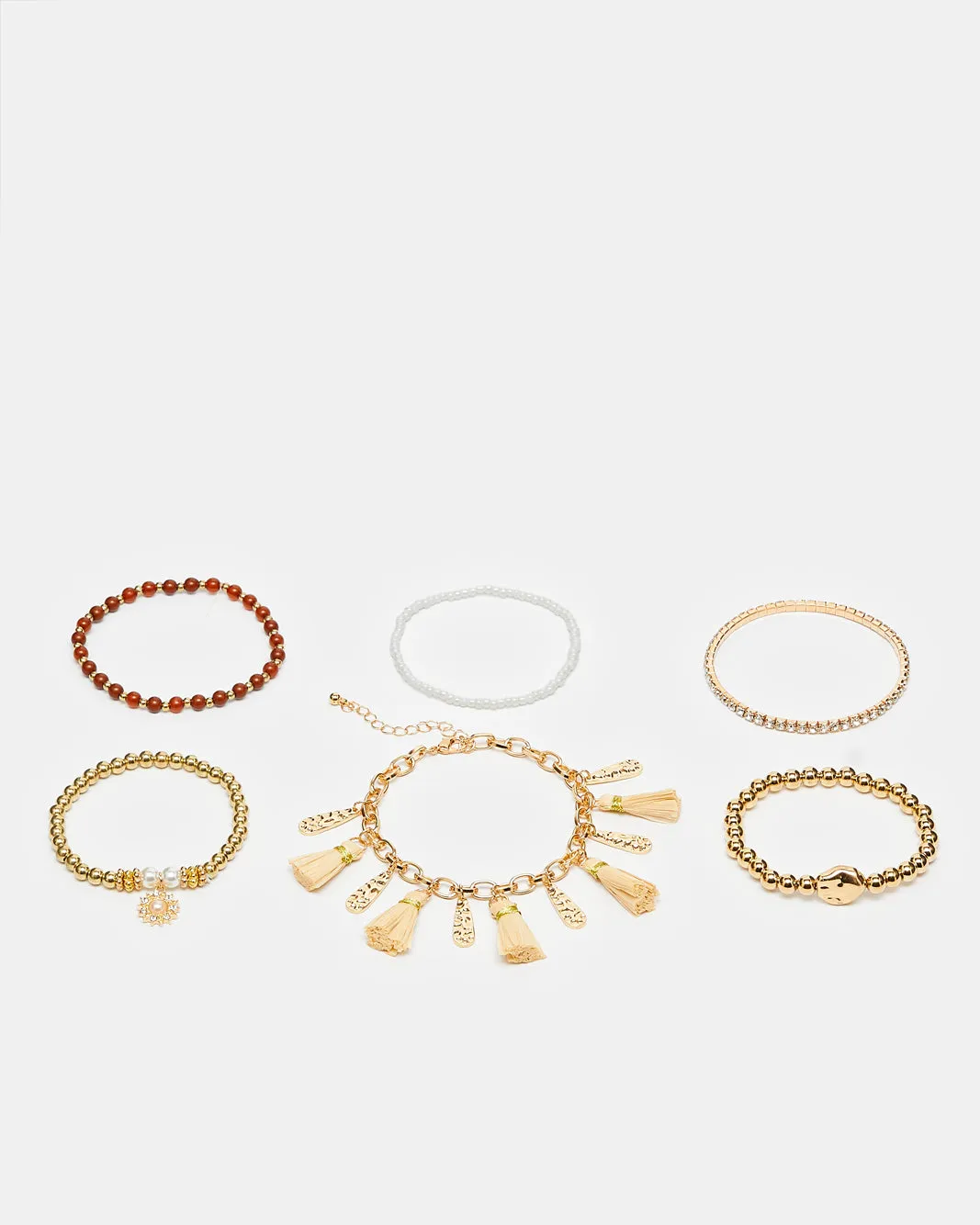 Women Gold Embellished Bracelet Set (Pack of 6) sold by Redtag
