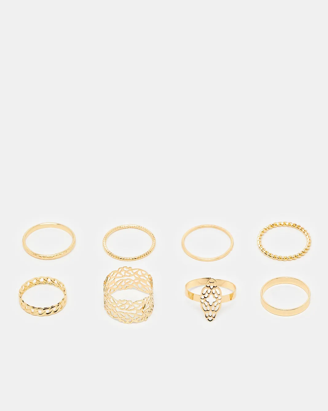 Women Gold Embellished Rings (8 Piece) sold by Redtag