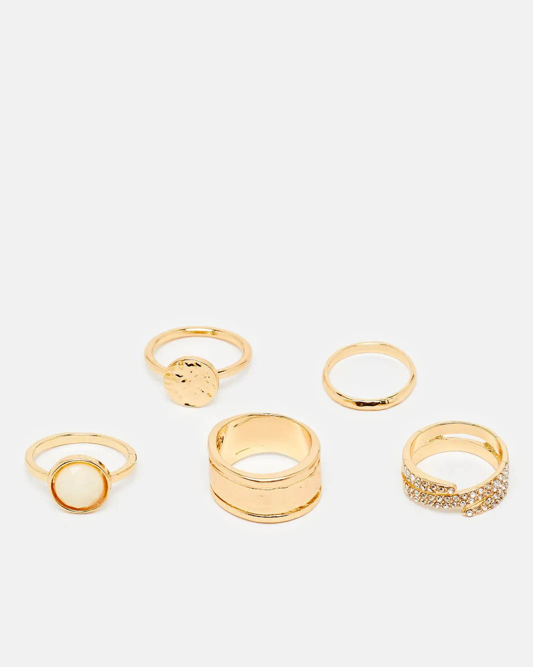 Women Gold Embellished Rings (5 Piece) sold by Redtag