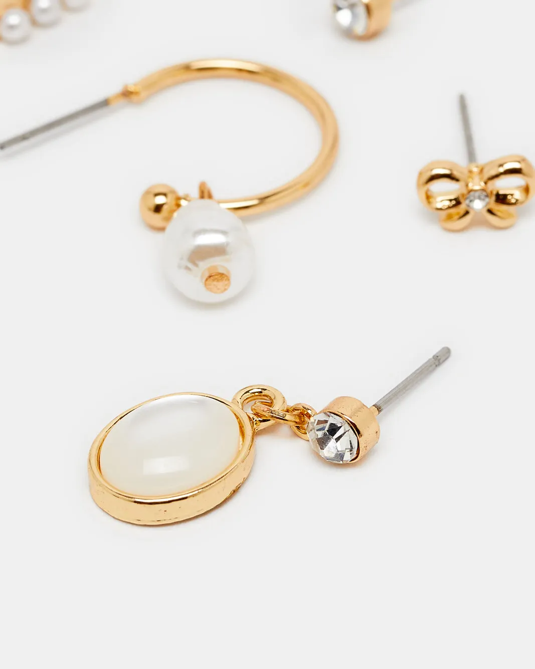 Women Gold Embellished Studs (6 Pairs) sold by Redtag product image thumbnail 3