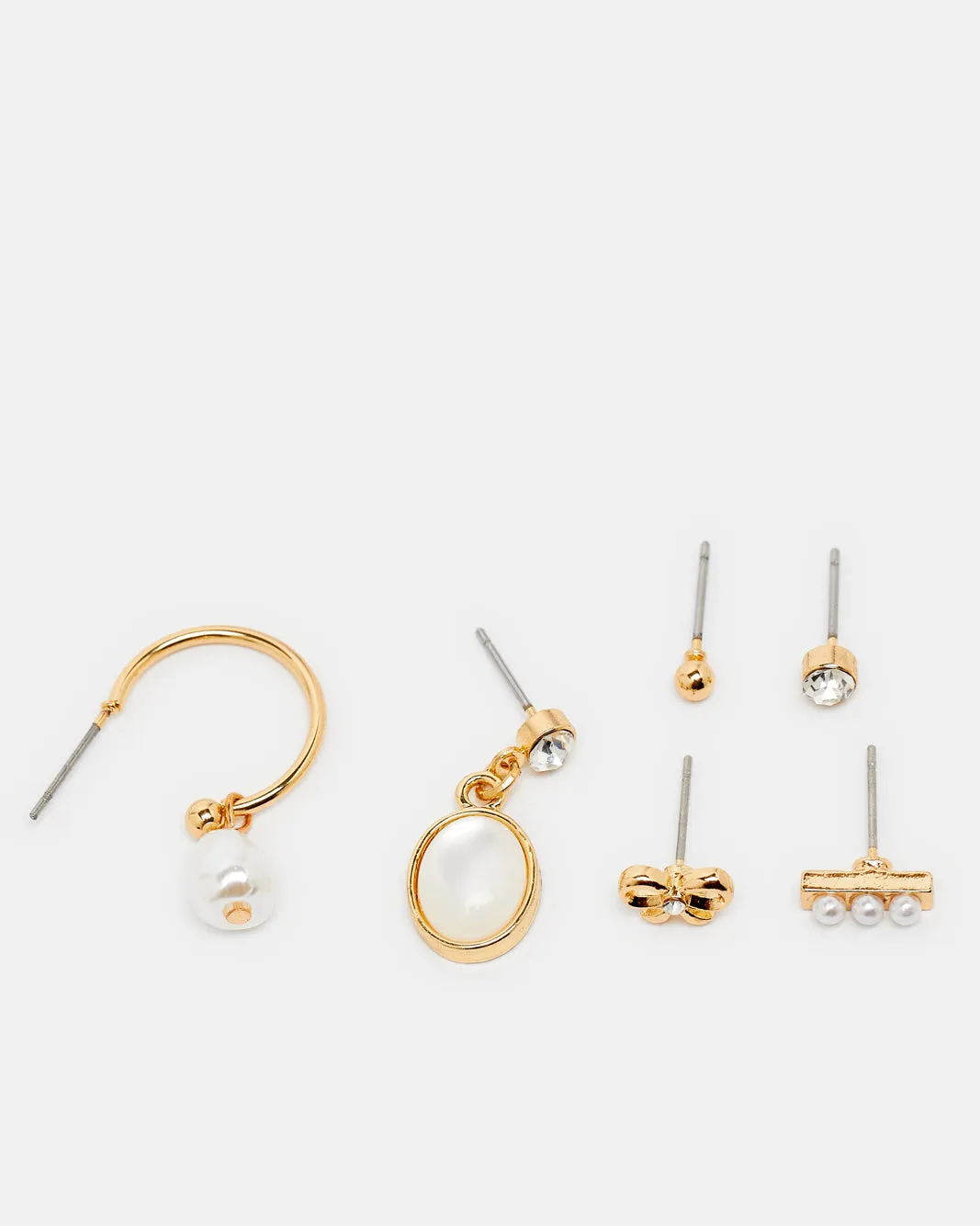 Women Gold Embellished Studs (6 Pairs) sold by Redtag product image thumbnail 2