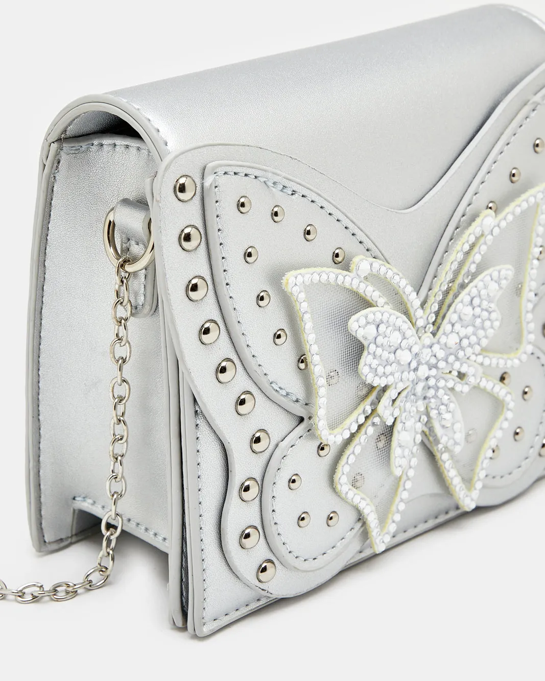 Girls Silver Butterfly Crossbody sold by Redtag product image thumbnail 2