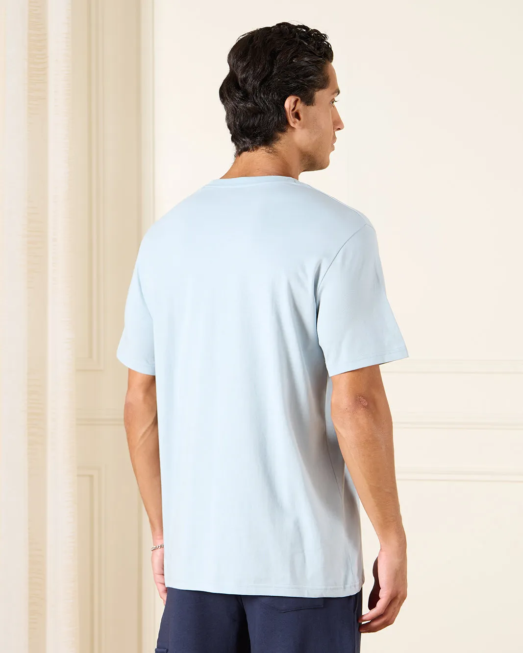 Men Blue Basic T-Shirt sold by Redtag product image thumbnail 3