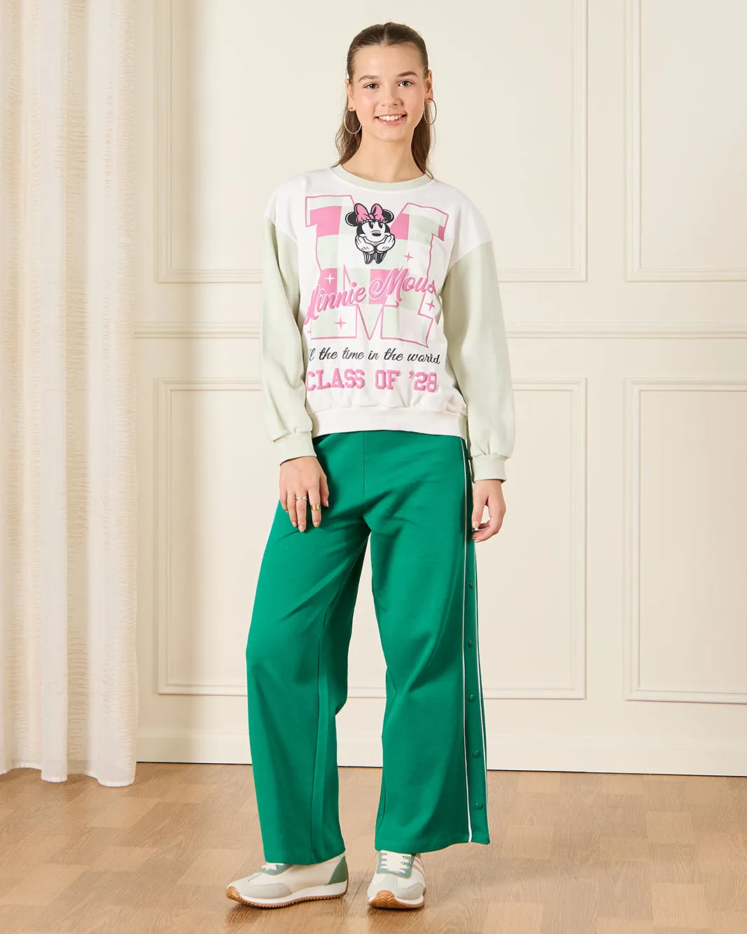 Senior Girls White Minnie Printed Sweatshirt sold by Redtag product image thumbnail 2