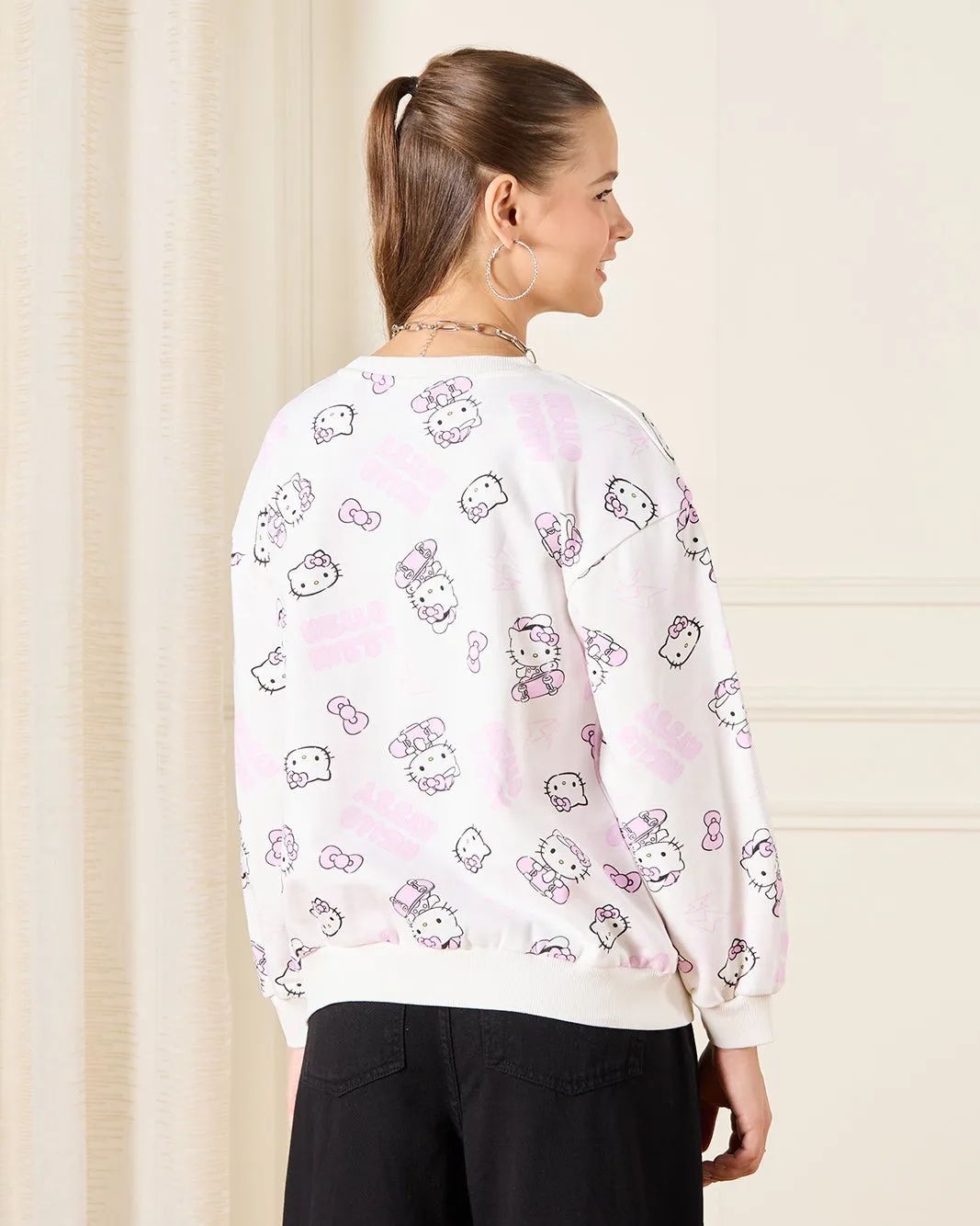 Senior Girls Pink Hello Kitty All Over Print Sweatshirt sold by Redtag product image thumbnail 3