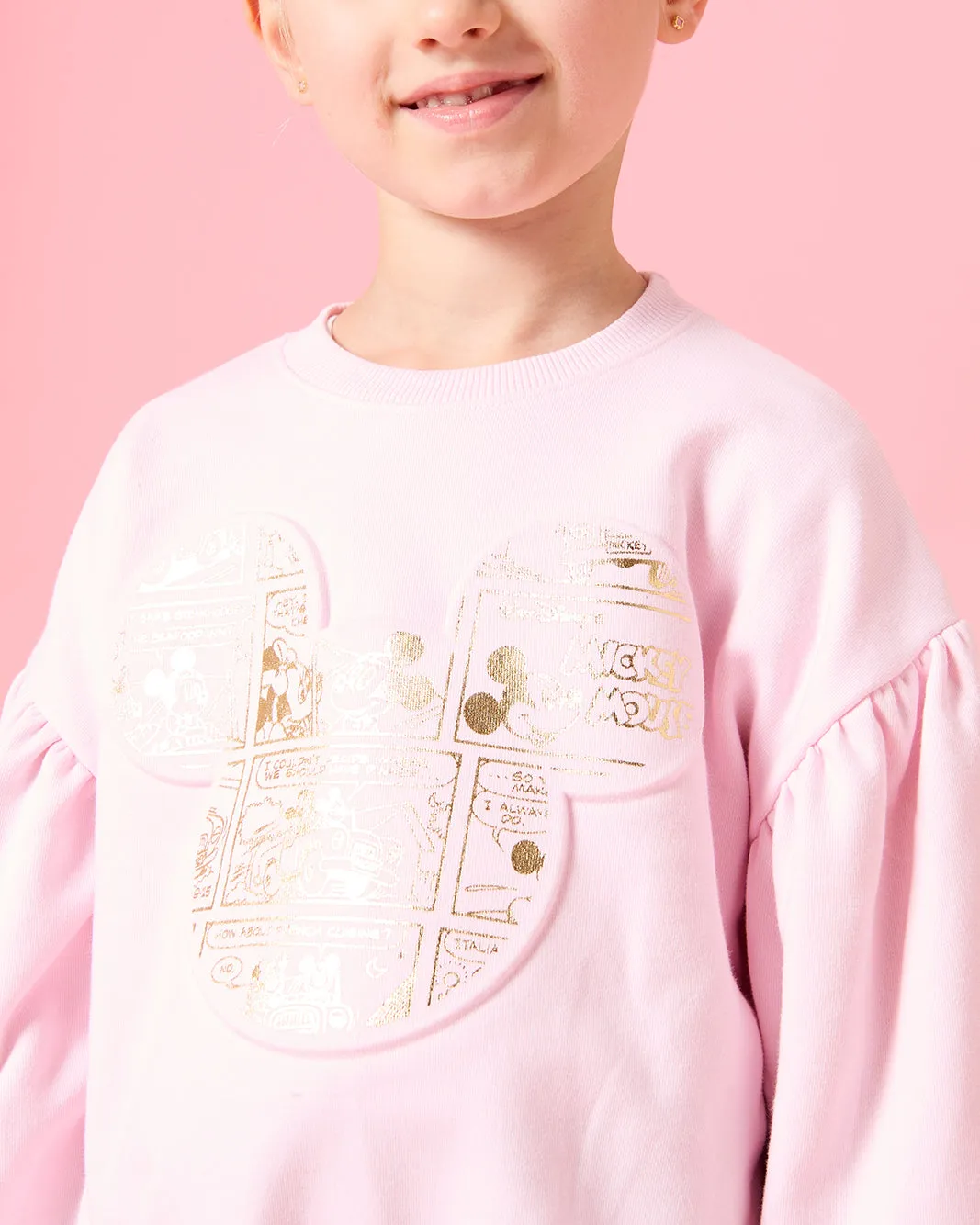 Girls Pink Minnie Mouse Embellished Sweatshirt sold by Redtag product image thumbnail 4