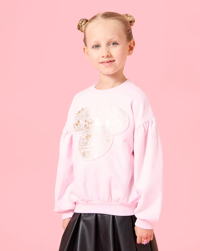 Girls Pink Minnie Mouse Embellished Sweatshirt sold by Redtag
