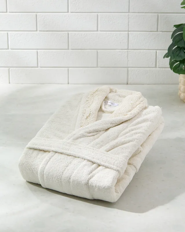 Cream Lace Embellished Bathrobe (L) sold by Redtag
