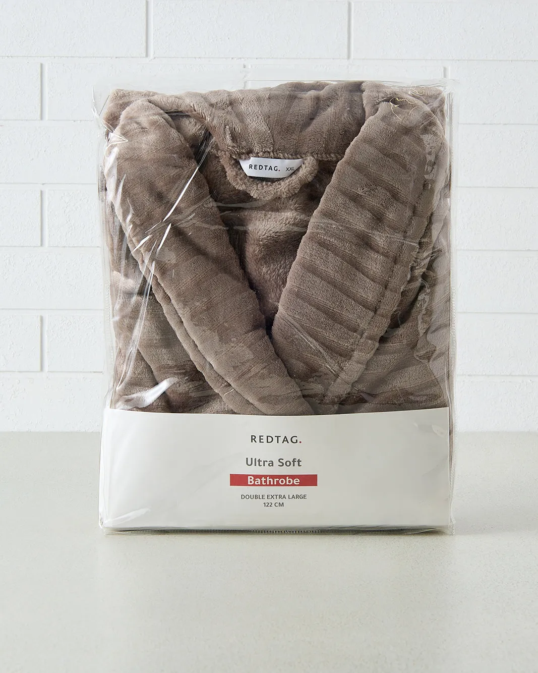 Taupe Textured Fleece Bathrobe (XXL) sold by Redtag product image thumbnail 5