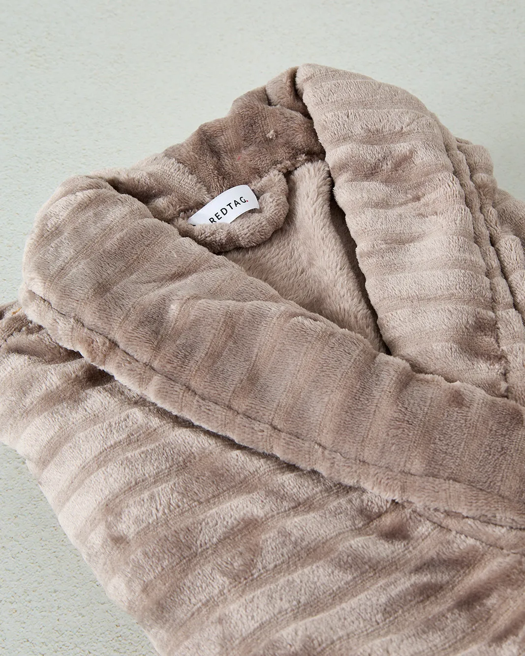 Taupe Textured Fleece Bathrobe (XXL) sold by Redtag product image thumbnail 2