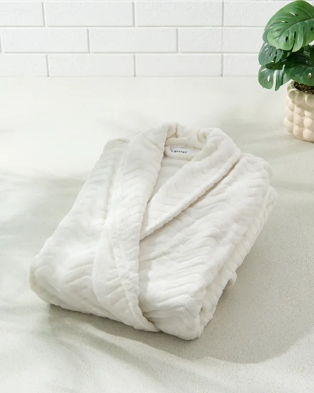 Cream Flannel Fleece Bathrobe (XL) sold by Redtag