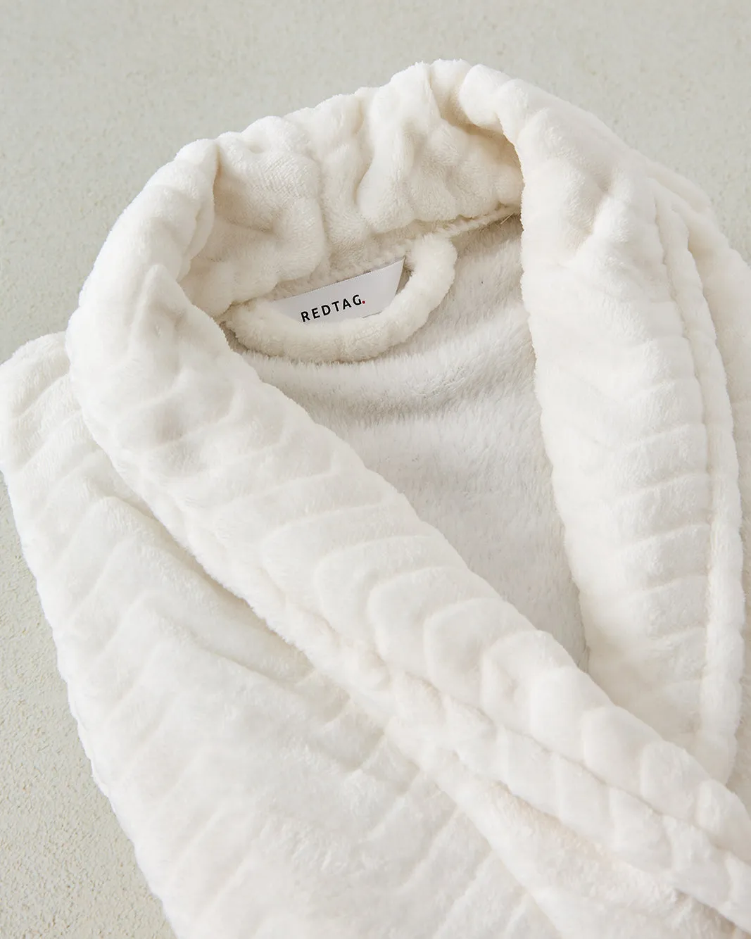 Cream Flannel Fleece Bathrobe (XXL) sold by Redtag product image thumbnail 2