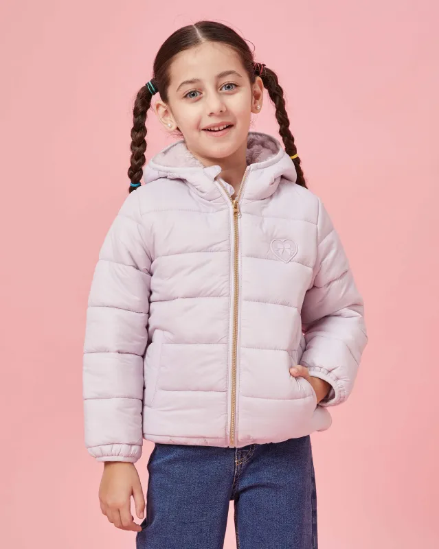 Lilac Quilted Hooded Jacket for Girls (2 to 8 Years) sold by Redtag