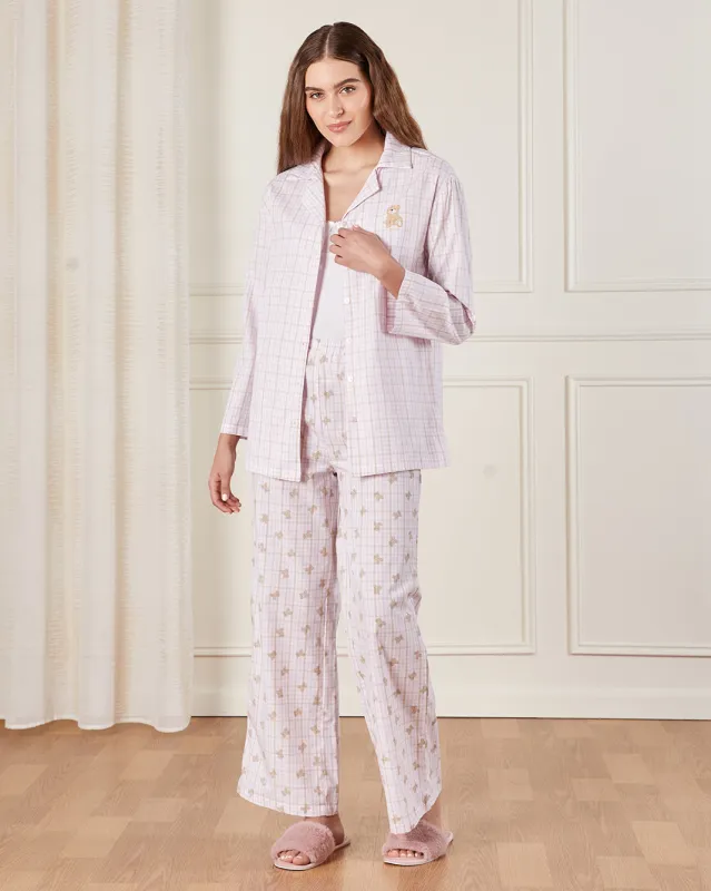 Women Pink Classic Checkered Pajama Set(2 Piece) sold by Redtag