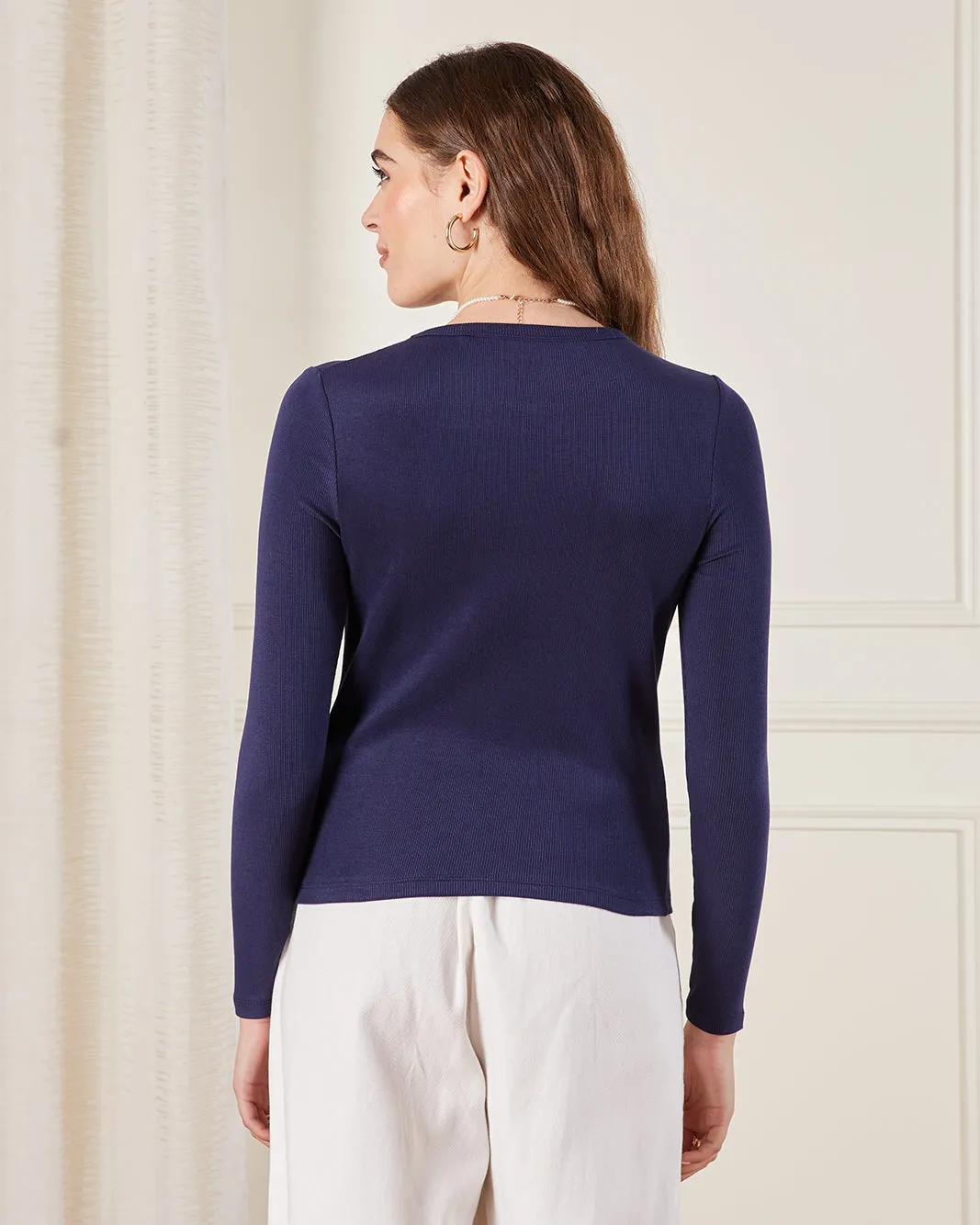 Women Navy Printed T-Shirt sold by Redtag product image thumbnail 3