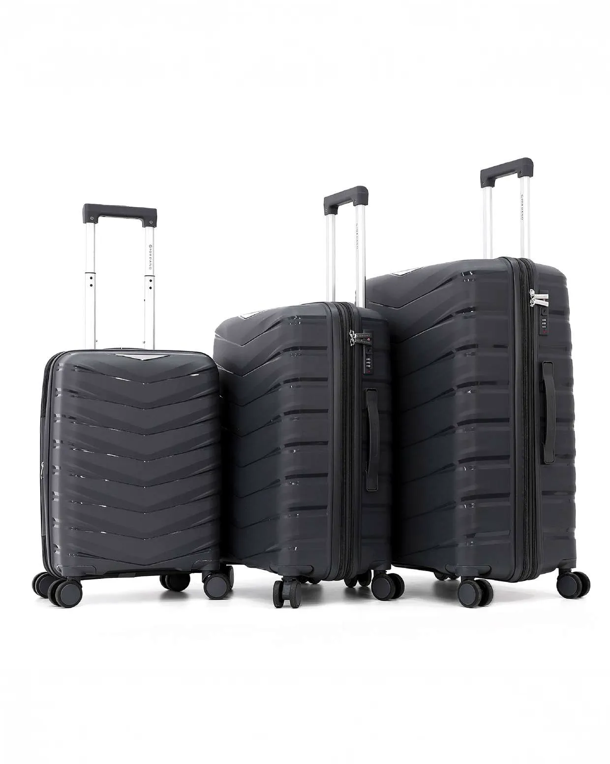 Giordano Grey 28” PP Hard Luggage with 360° Spin and TSA Lock (Large) sold by Redtag