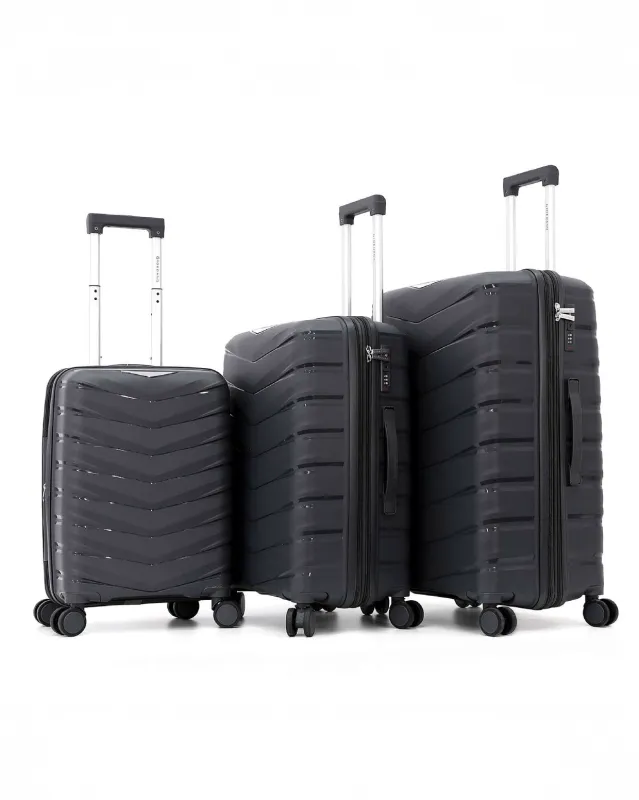 Giordano Grey 24” PP Hard Luggage with 360° Spin and TSA Lock (Medium) sold by Redtag