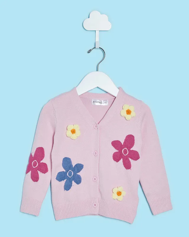 Infant Girls Pink Floral Print Sweater sold by Redtag