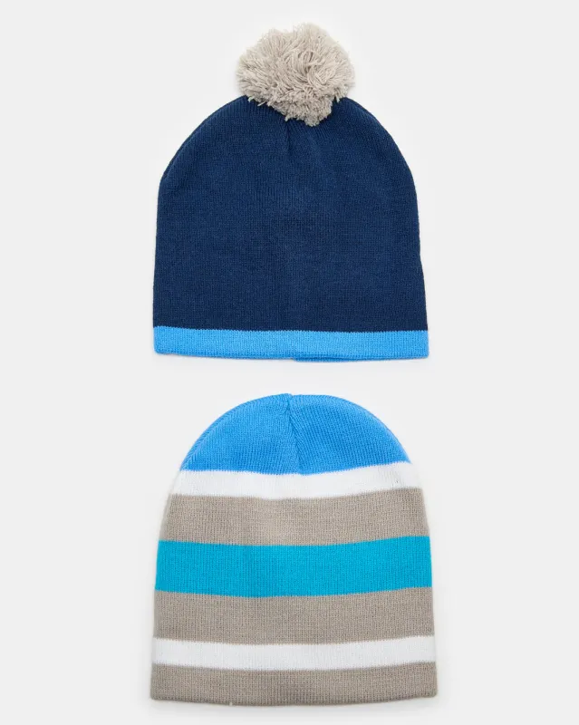 Boys Assorted Knitted Cap Set (Pack Of 2) sold by Redtag
