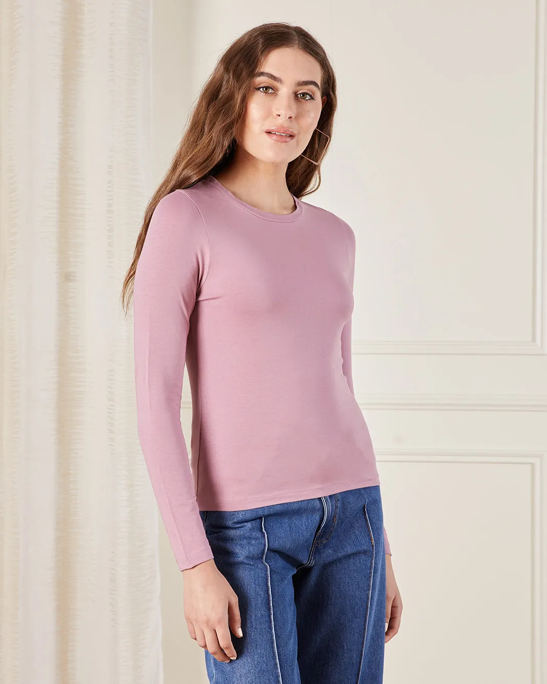 Women Pink Crew Neck Basic T-Shirt sold by Redtag