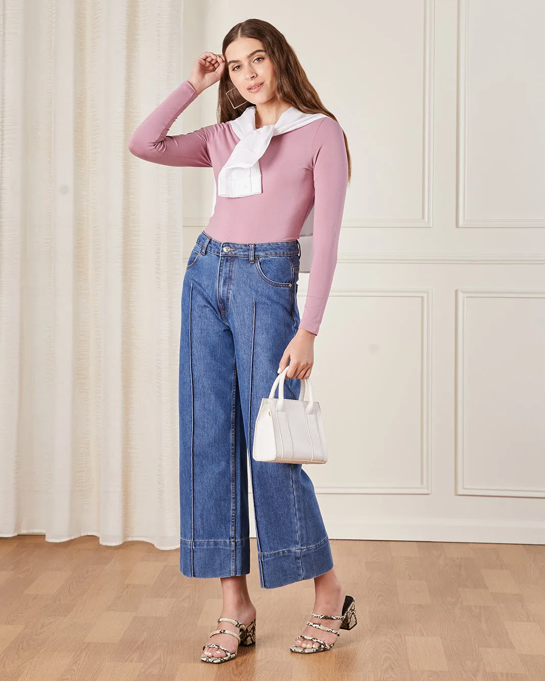 Women Pink Crew Neck Basic T-Shirt sold by Redtag product image thumbnail 2