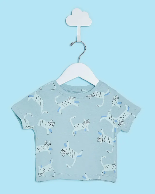Infant Boys Green Tiger Printed T-Shirt sold by Redtag