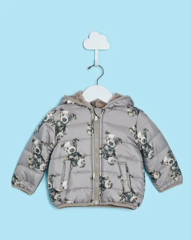 Infant Boys Brown Hooded Puffer Jacket sold by Redtag