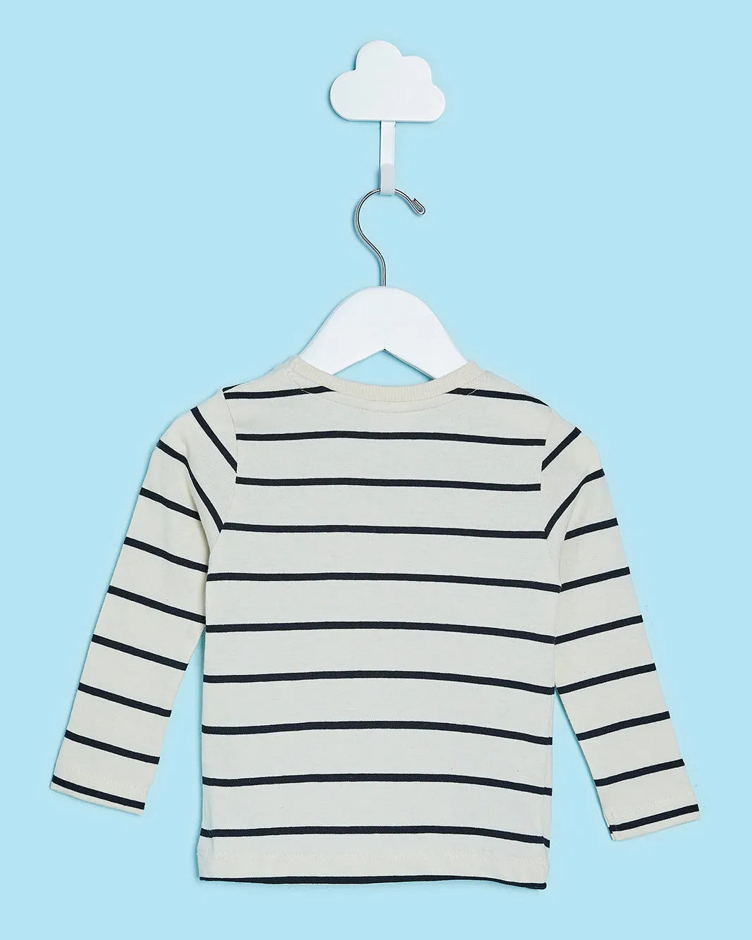 Infant Boys Cream Striped T-Shirt With Embroidery sold by Redtag product image thumbnail 4