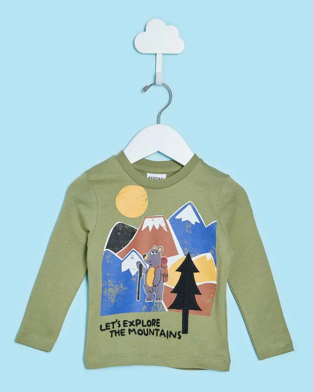 Infant Boys Green Embroidered T-Shirt sold by Redtag