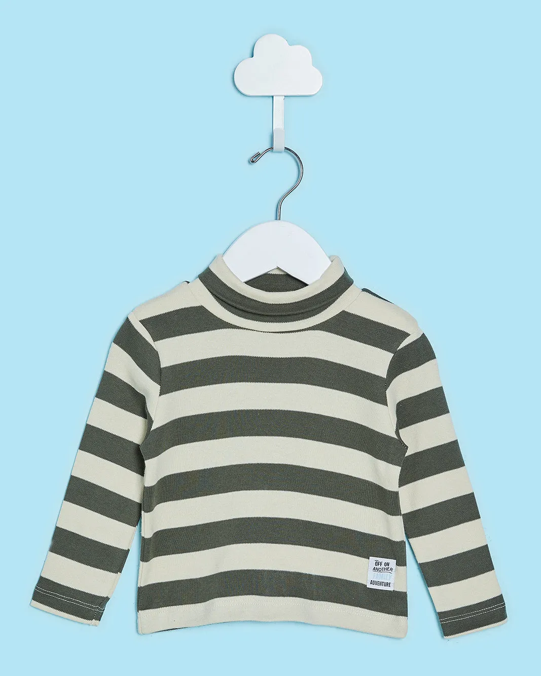 Infant Boys Olive And Beige Striped T-Shirt sold by Redtag