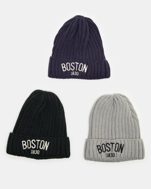 Boys Assorted Knitted Cap Set (3 Piece) sold by Redtag