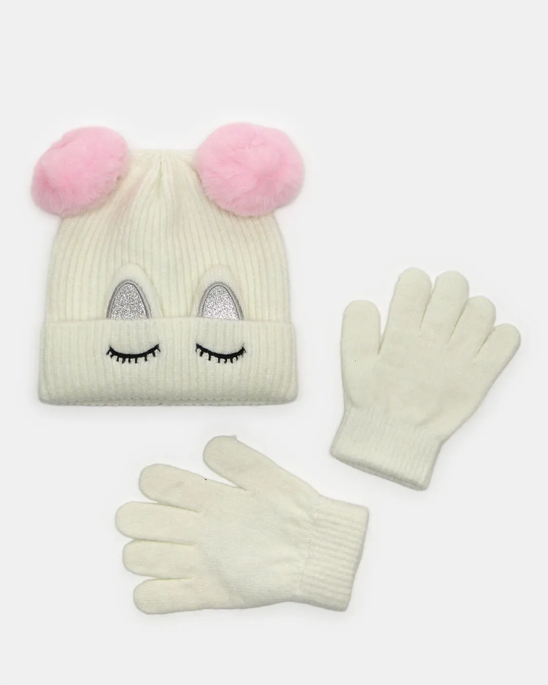 Girls White Knitted Scarf Set (2 Piece) sold by Redtag