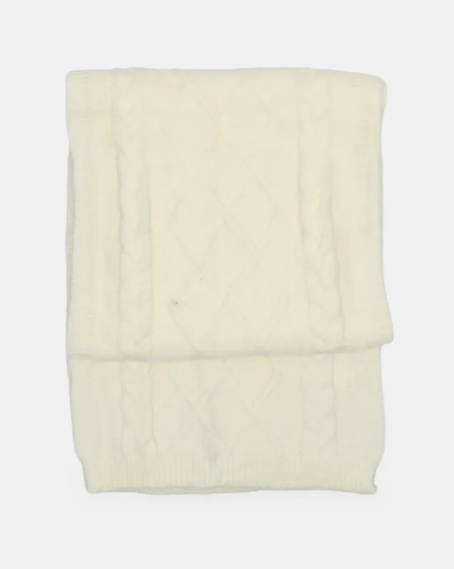 Women White Knitted Blanket Scarf sold by Redtag