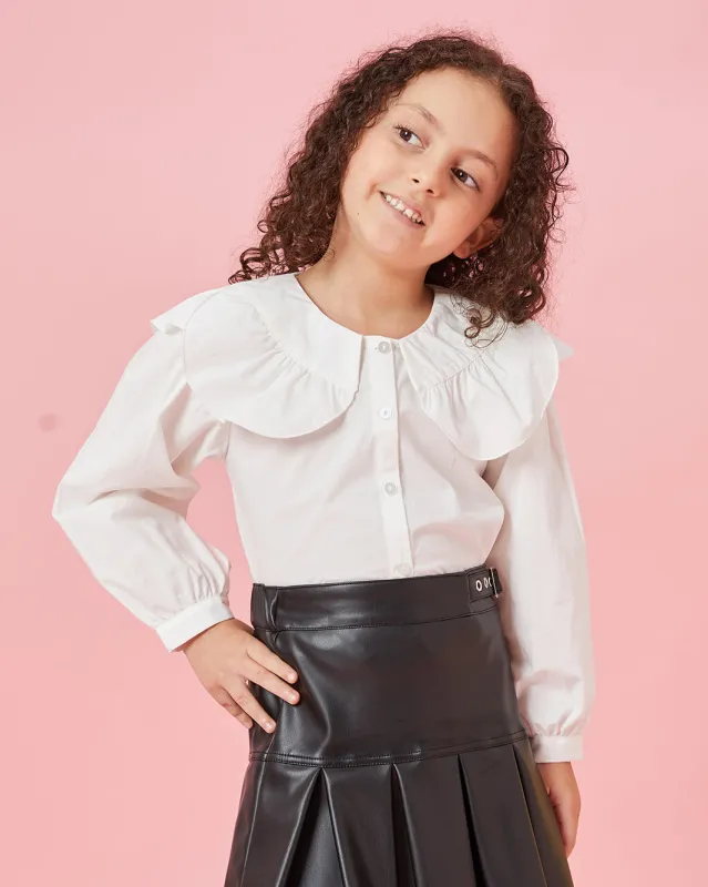 Girls White Poplin Blouse sold by Redtag