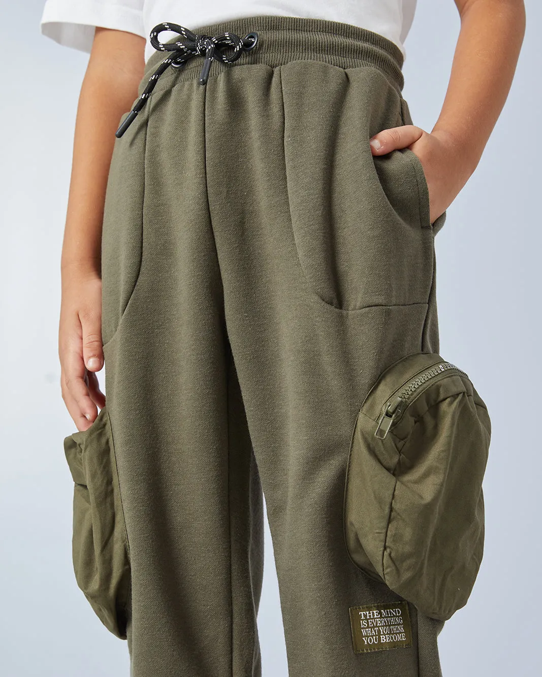 Boys Olive Cargo Pocket Track Pants sold by Redtag product image thumbnail 4