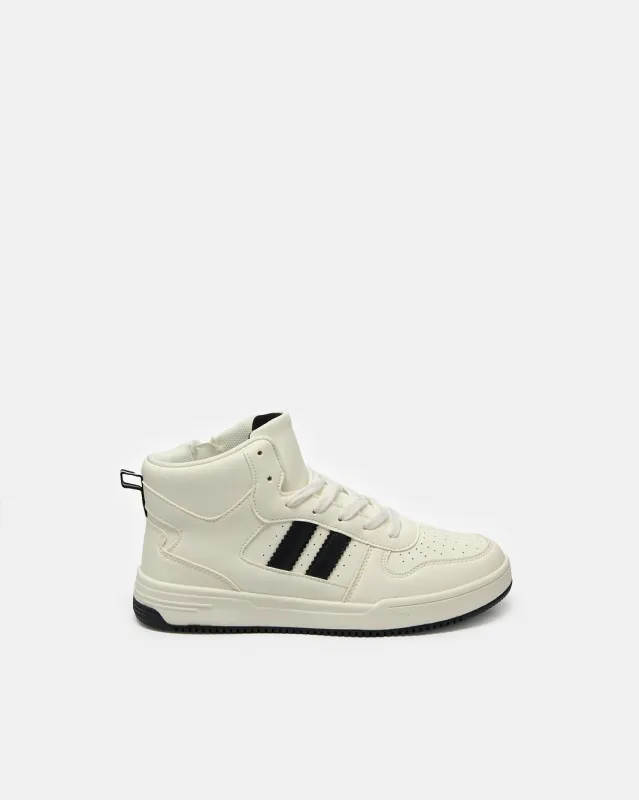 Senior Boys White High Top Sneakers sold by Redtag
