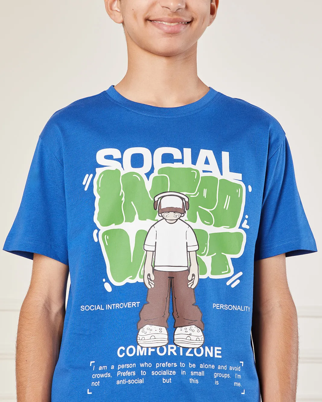 Senior Boys Blue Printed T-Shirt sold by Redtag product image thumbnail 4