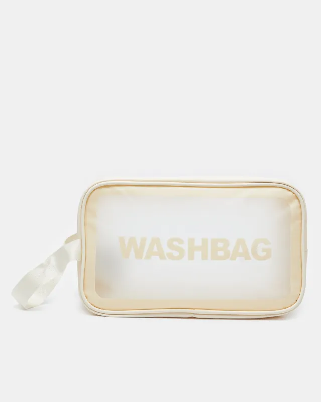 Women Cream Wash Bag Cosmetic Pouch sold by Redtag