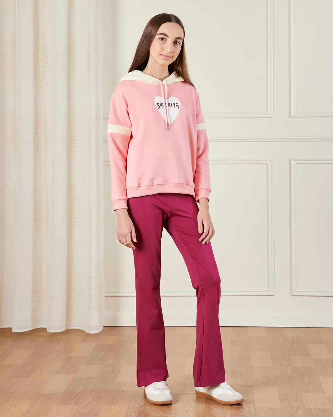 Senior Girls Pink Hooded Sweatshirt sold by Redtag product image thumbnail 2