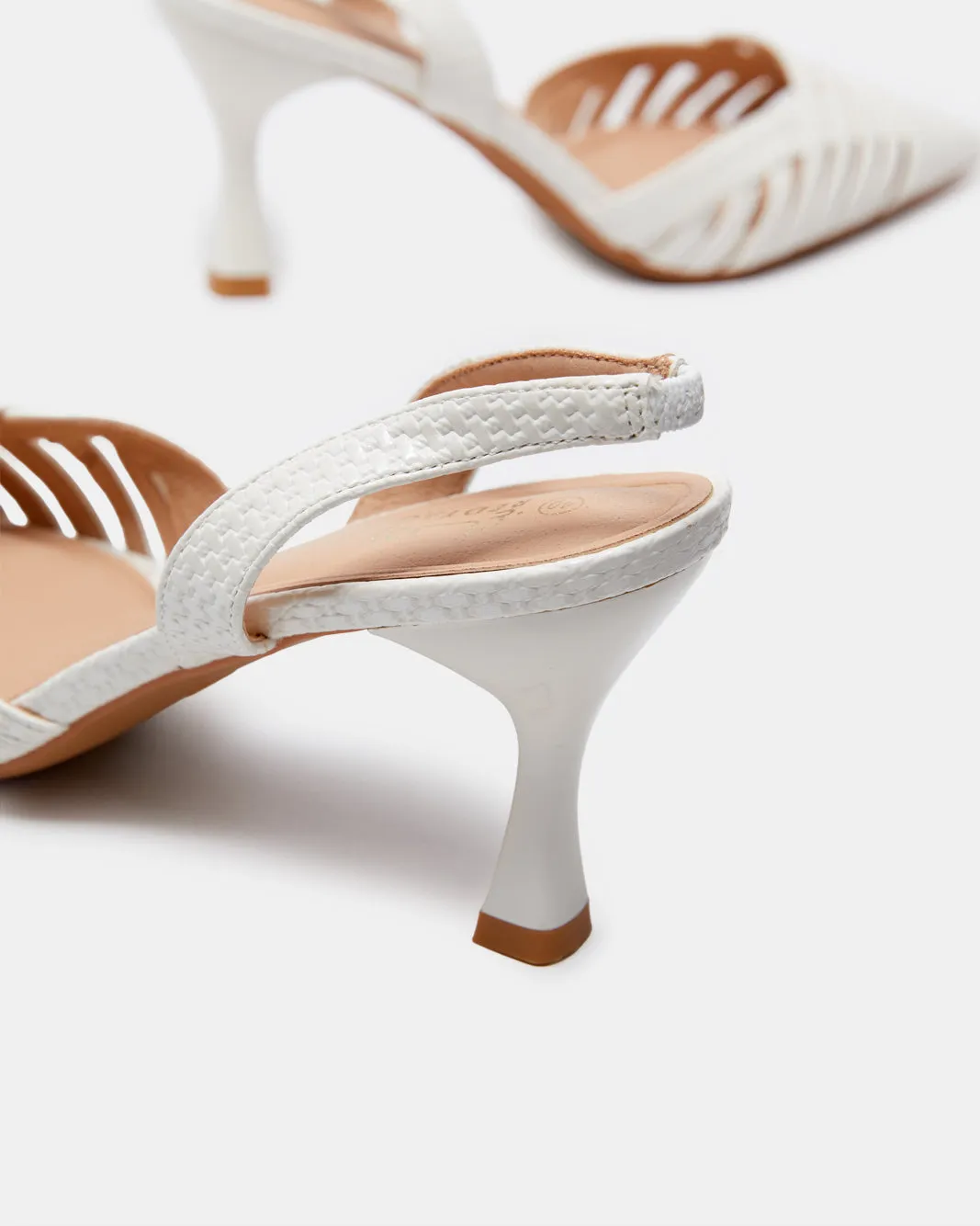 Women White Weaved Textured Slingback sold by Redtag product image thumbnail 4