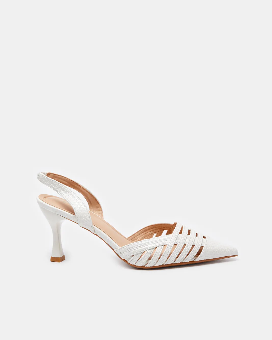 Women White Weaved Textured Slingback sold by Redtag