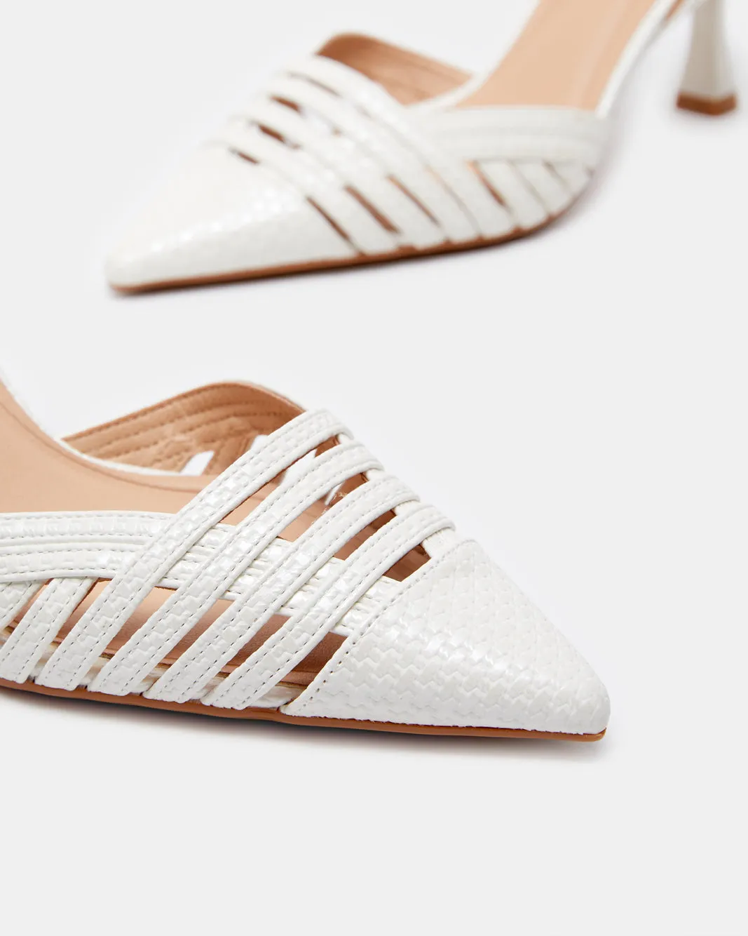 Women White Weaved Textured Slingback sold by Redtag product image thumbnail 3