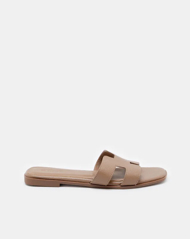 Women Taupe H Upper Mule sold by Redtag