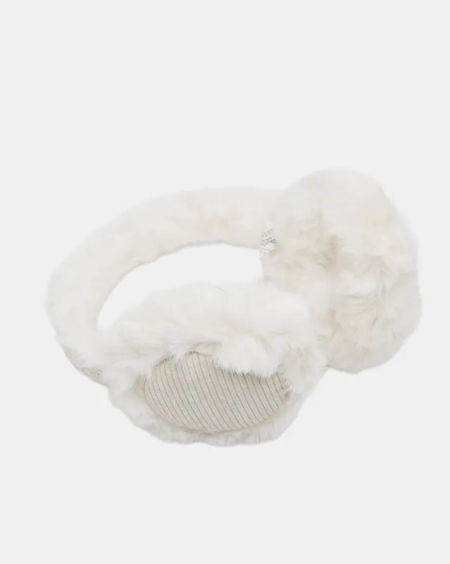 Women White Embellished Earmuff sold by Redtag